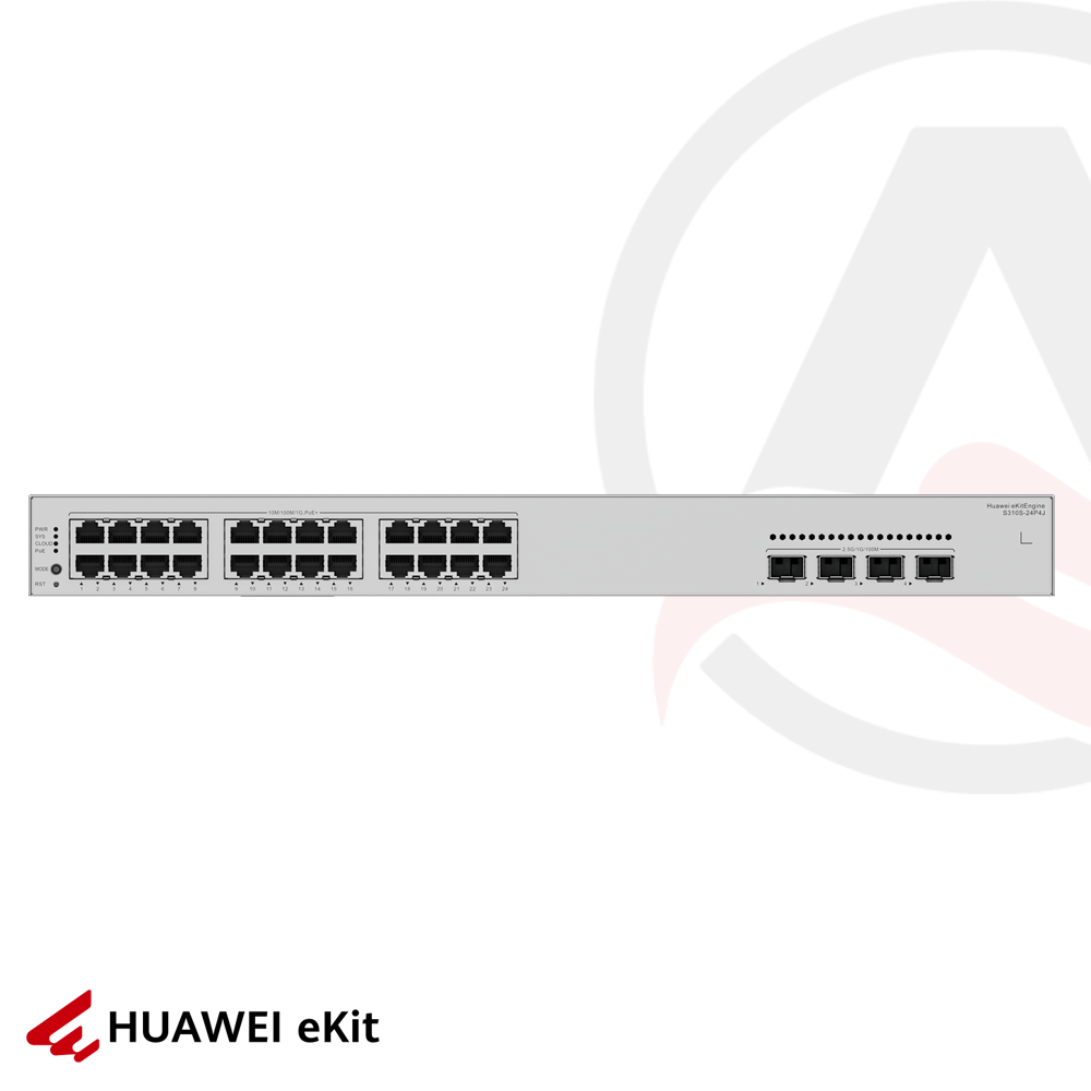 Huawei S310S-24P4J - 24 Port PoE, 4 Port 2.5G SFP, 10/100/1000 L2+ Yönetilebilir Switch, 400W