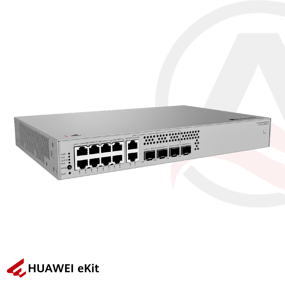 Huawei S310S-10PN4JX - 10 Port PoE, 2 Port 2.5G, 2 Port 10G SFP+, 10/100/1000 L2+ Yönetilebilir Switch, 1W