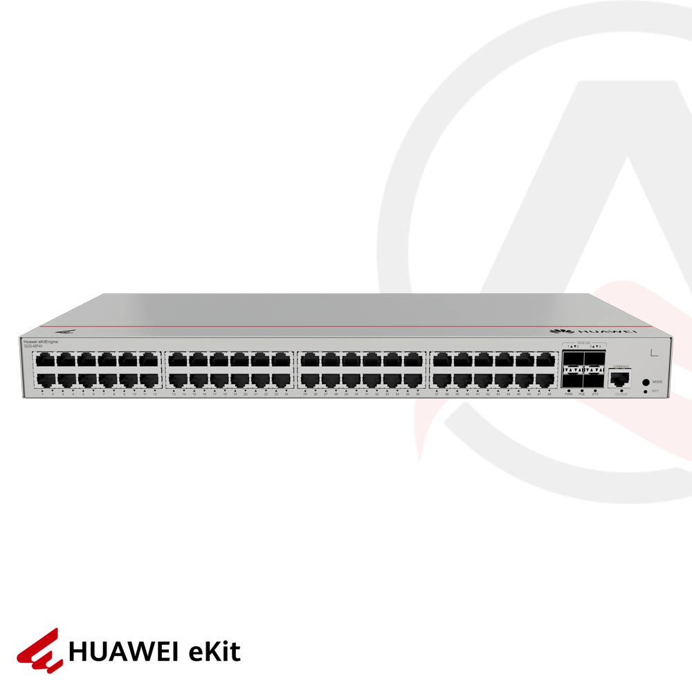 Huawei S220-48P4S - 48 Port PoE, 4 Port SFP, 10/100/1000 L2 Yönetilebilir Switch, 380W