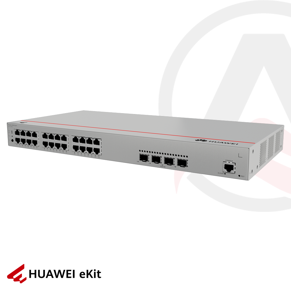 Huawei S220-24P4X - 24 Port PoE, 4 Port 10G SFP, 10/100/1000 L2 Yönetilebilir Switch, 400W