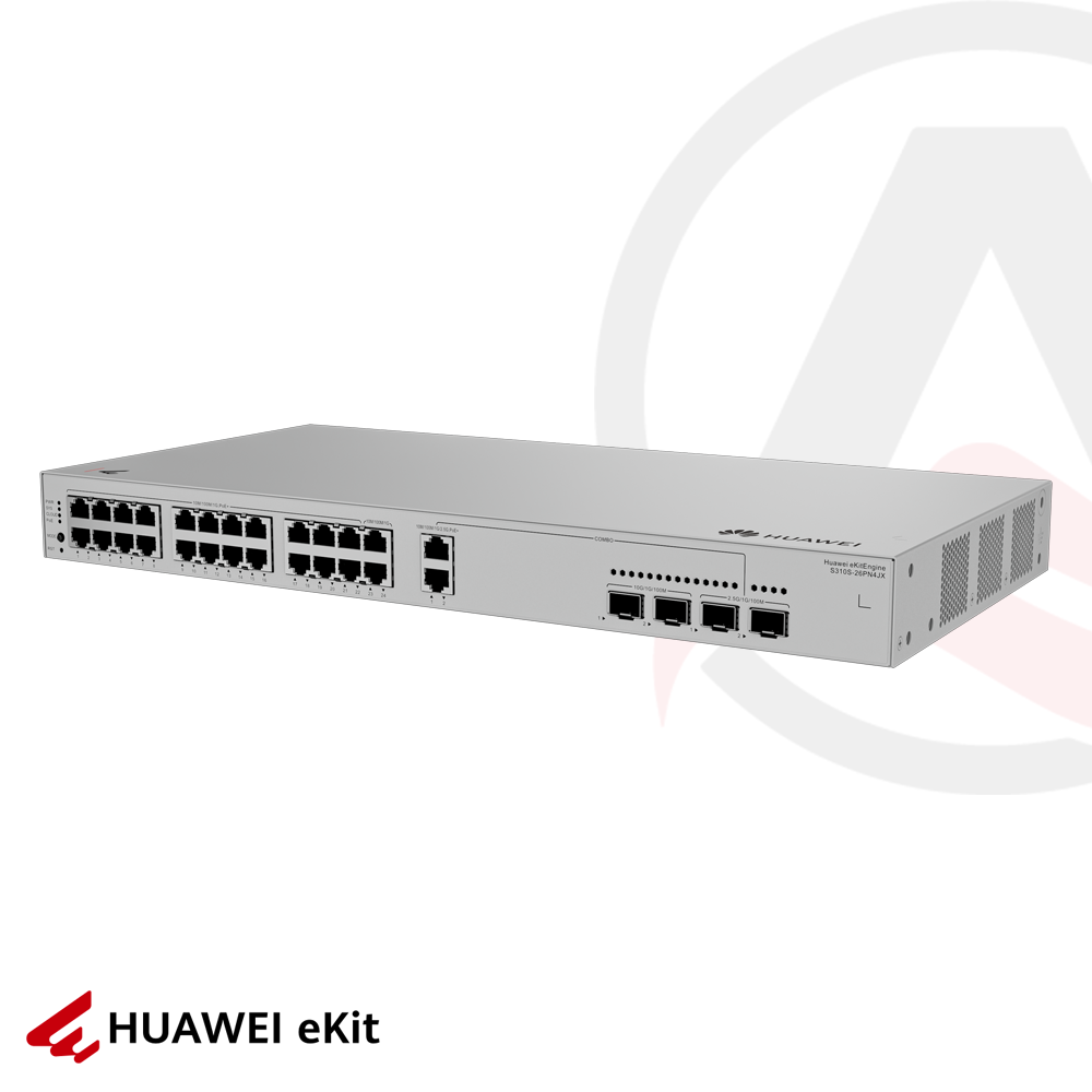 Huawei S310S-26PN4JX - 24 Port PoE, 2 Port 2.5G, 2 Port 10G SFP+, 10/100/1000 L2+ Yönetilebilir Switch, 4W