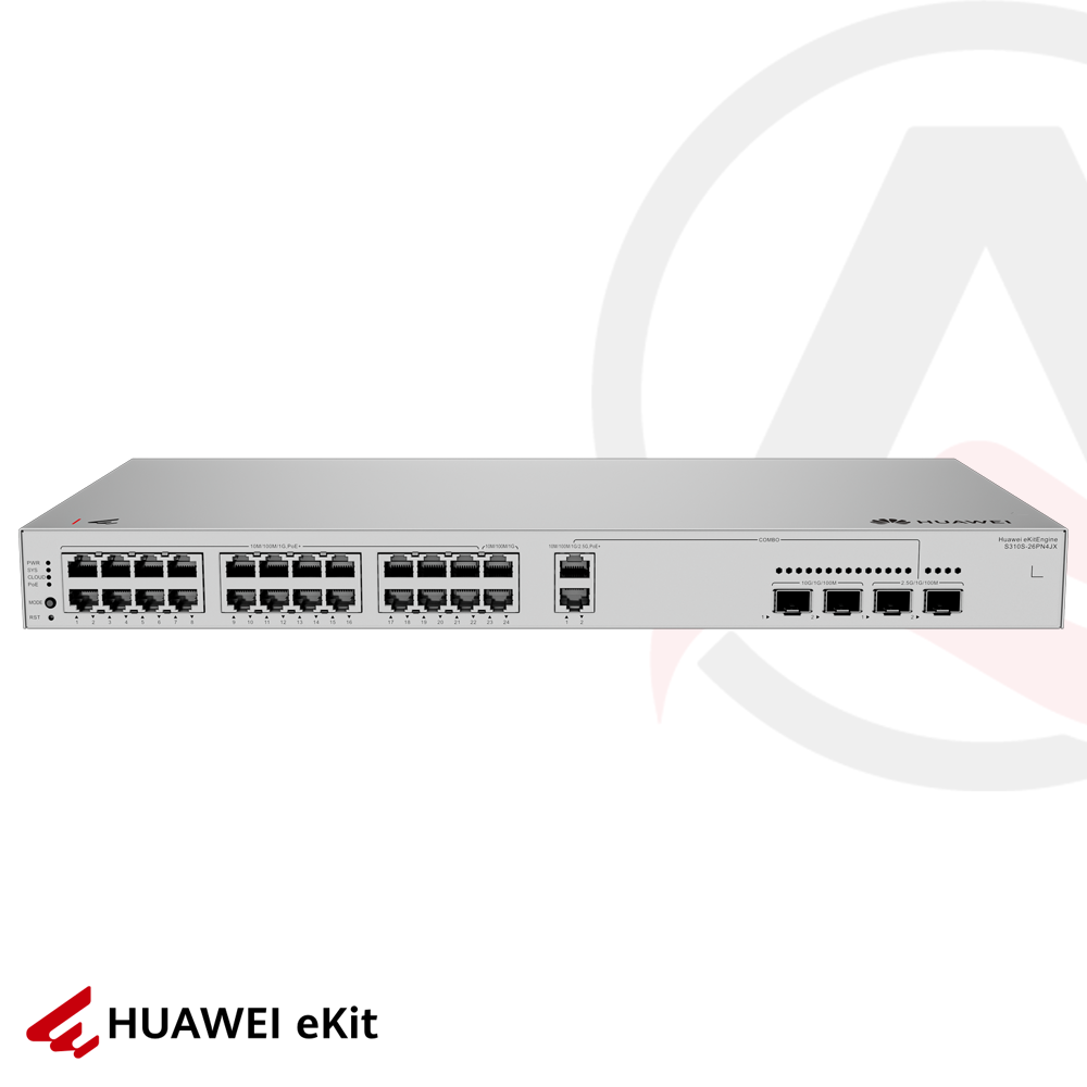 Huawei S310S-26PN4JX - 24 Port PoE, 2 Port 2.5G, 2 Port 10G SFP+, 10/100/1000 L2+ Yönetilebilir Switch, 4W