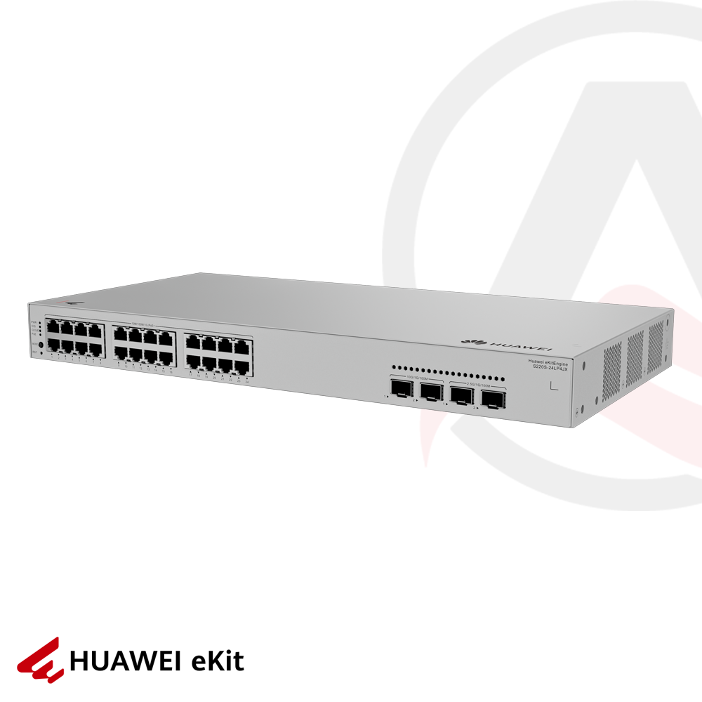 Huawei S220S-24LP4JX - 24 Port PoE, 2 Port 2.5G, 2 Port 10G SFP, 10/100/1000 L2 Yönetilebilir Switch, 278W